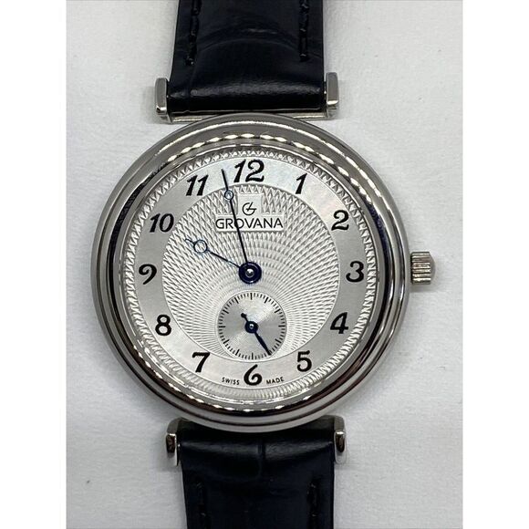 Grovana 32761532 Women Black Leather Analog Silver Dial Quartz Wrist Watch BW81 main image 11